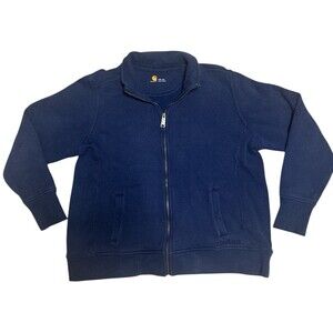 Carhartt Women’s Sweatshirt Full Zip Long Sleeve Embroidered blue Collared XXL